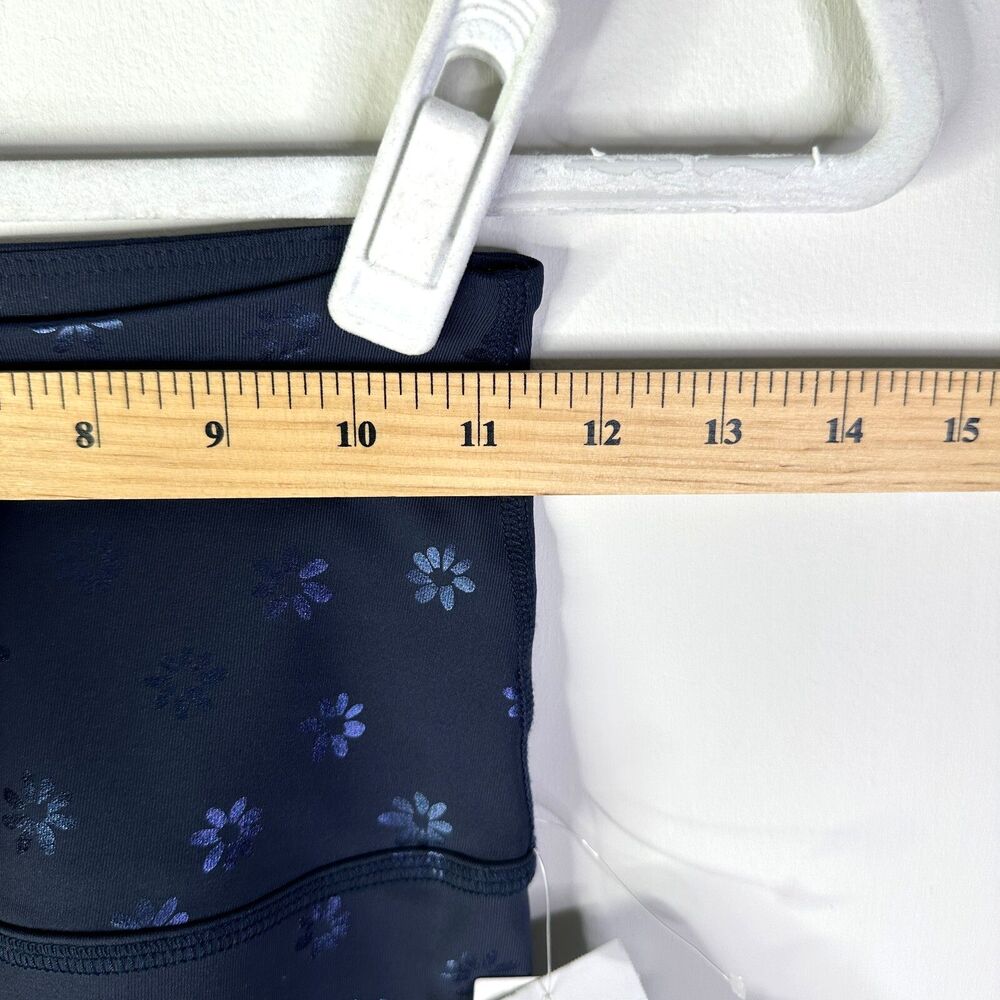 BEYOND YOGA Leggings Women XXS Blue Navy Daisy Shimmer Athleisure Stretch NWT - Picture 9 of 13